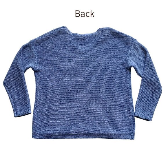 J.Jill Textured Open Weave Cotton Blend  Sweater Periwinkle Blue Size M - Picture 6 of 15